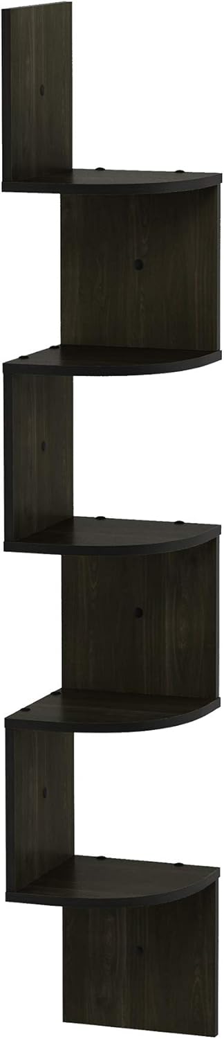 Home Bathroom Images - 5-Tier Zigzag Corner Floating Shelf Set,