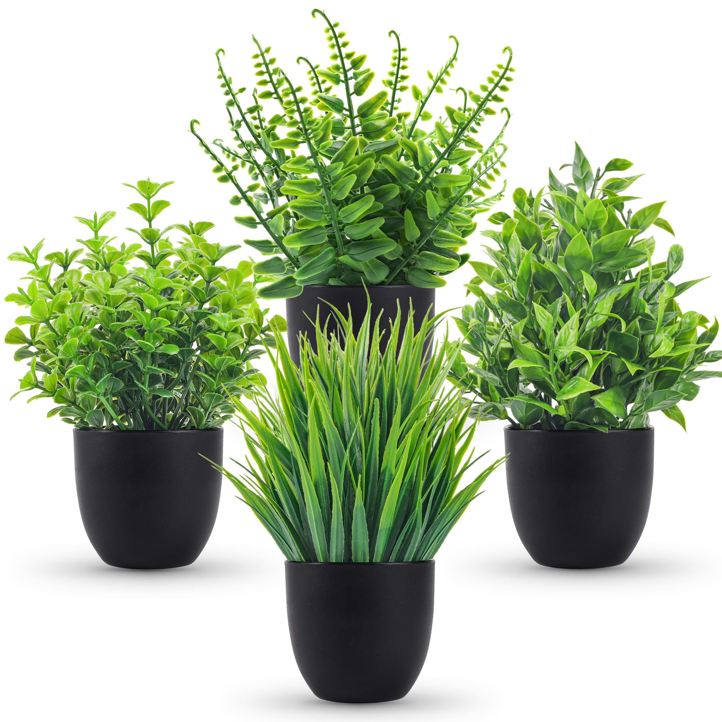 Home Center Bathroom Accessories - 4 Packs Fake Plants Artificial Plants