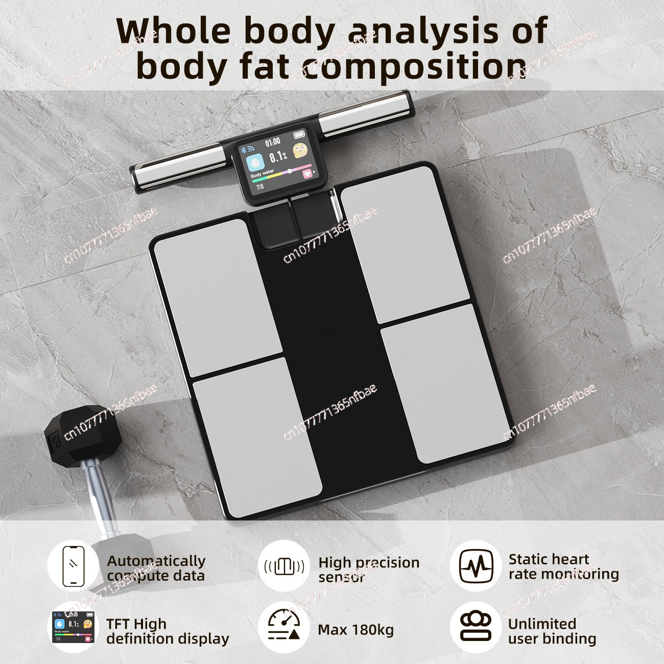 Home Bathroom Scales - 8‑Electrode Smart Body Fat Scale with