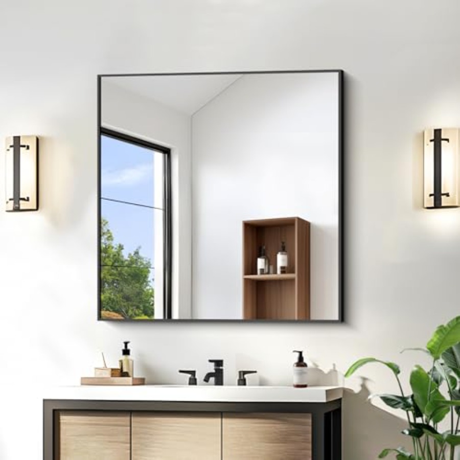 Home Living Bathroom Vanity - Bathroom Mirror30x30 Square Mirror with Aluminum