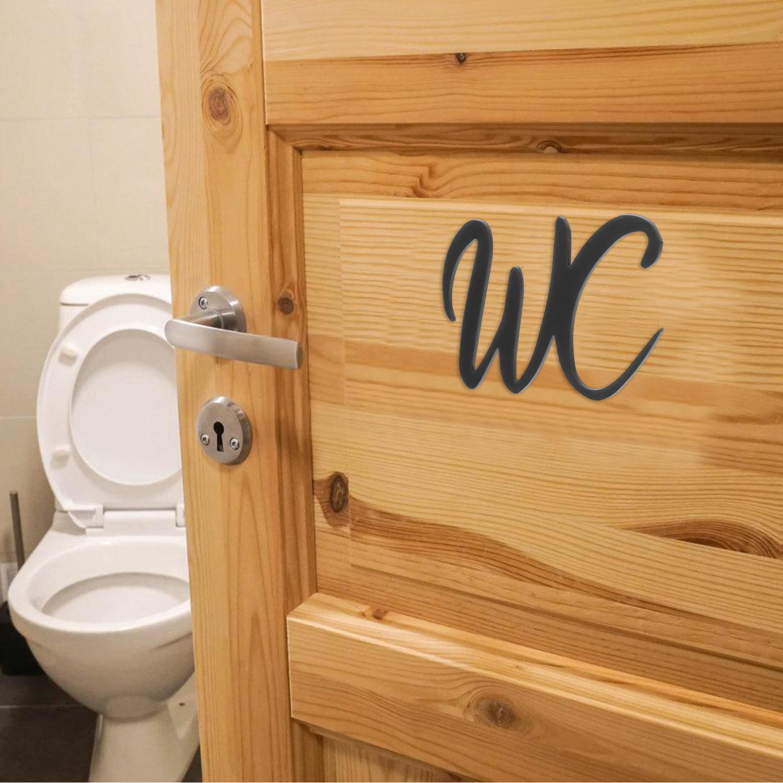 Home Design Bathroom - Self-Adhesive Bathroom Sign Toilet Door Sign