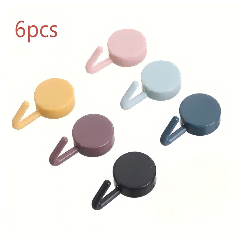 Robe Hook Adhesive - 6 PCS Self-Adhesive Wall Hooks, Heavy