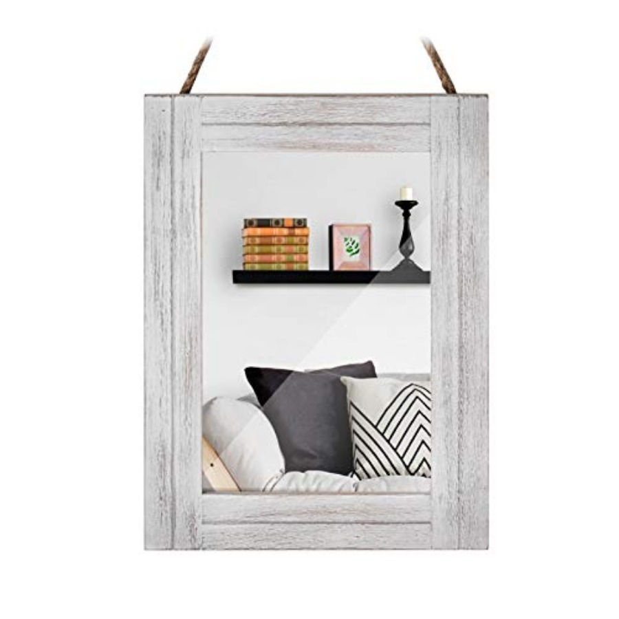 Home Living Bathroom Vanity - Rectangle Wall Mirror for Bathroom, Distressed