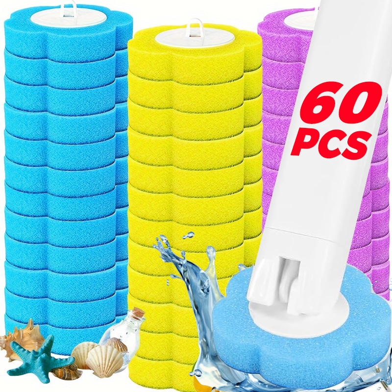 Home Bathroom Cleaning Kit - 6/60pcs Disposable Replacement Head Dissolving Toilet