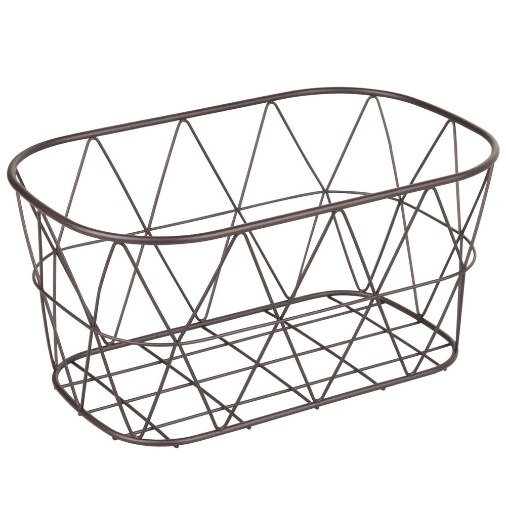 Home Essentials Bathroom Organizer - Bronze Steel Wire Storage Basket Geometric