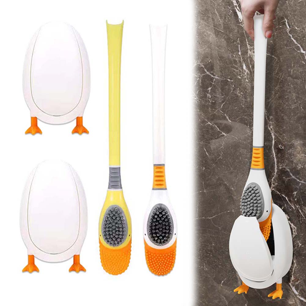 Home Bathroom Cleaning Kit - 1PC Silicone Toilet Brush With Holder