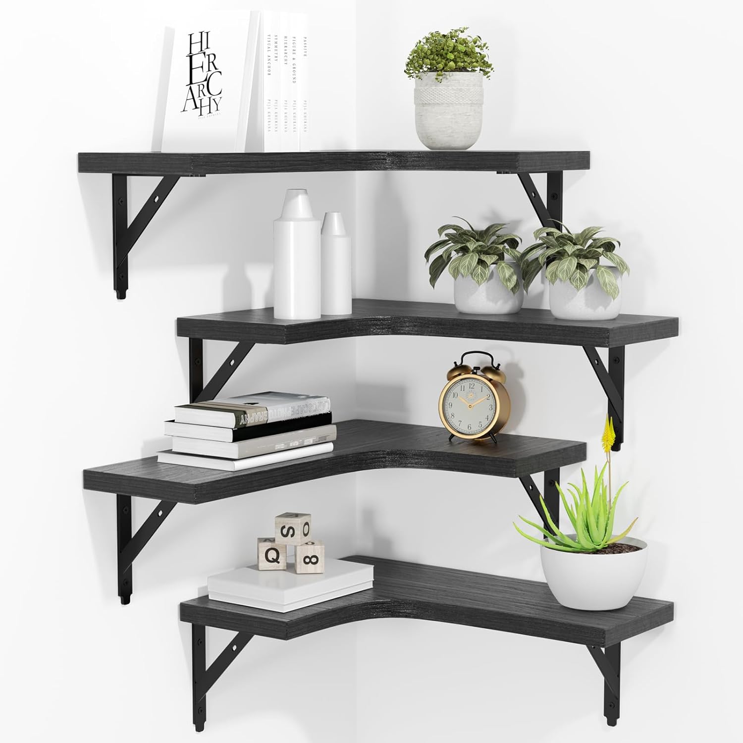 Home Bathroom Products - Corner Floating Shelves Set of 4,