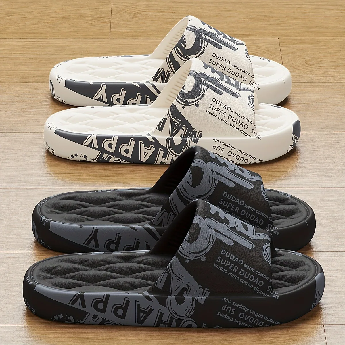 Home Design Bathroom - Trendy EVA Graffiti Slides for Men