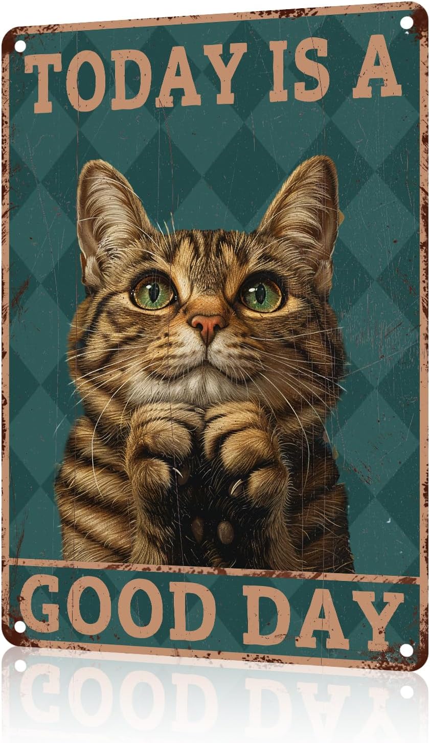 Home Goods Bathroom - Cat Metal Tin Sign Home Life