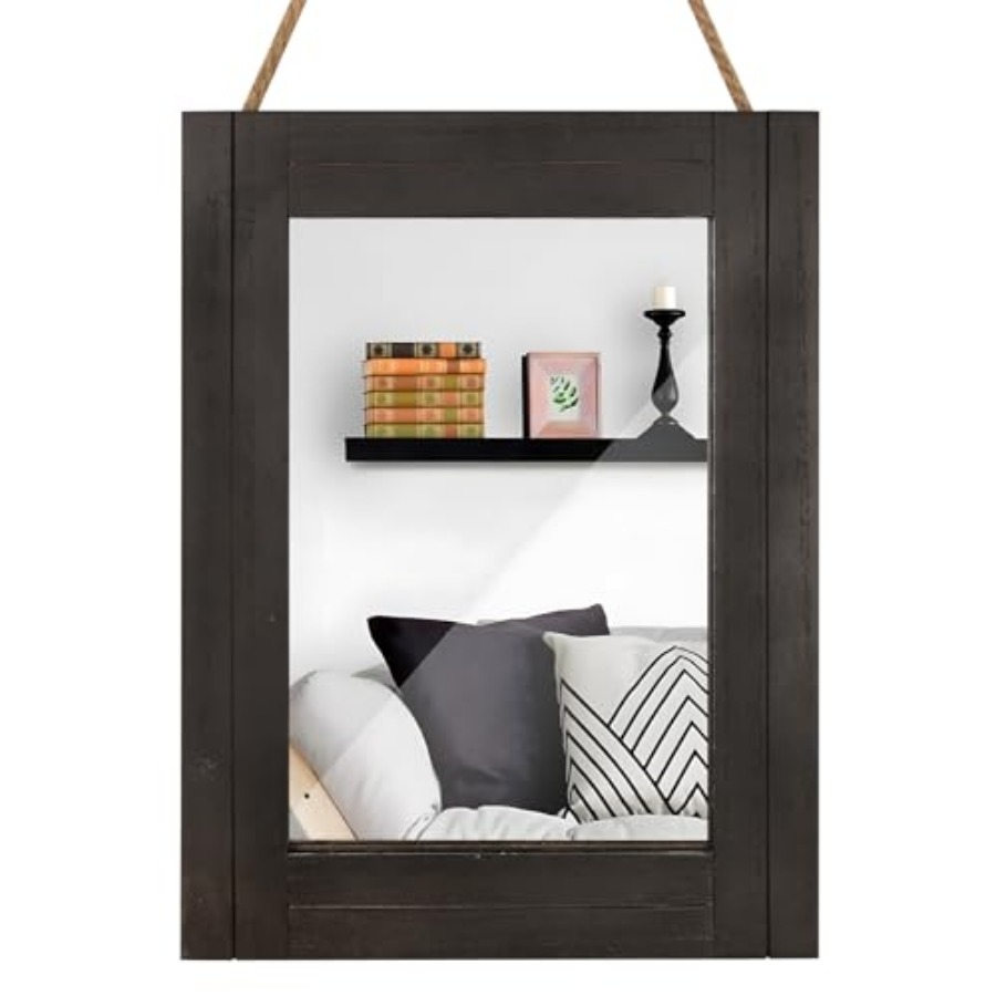 Home Living Bathroom Vanity - Rectangle Wall Mirror for Bathroom, Distressed