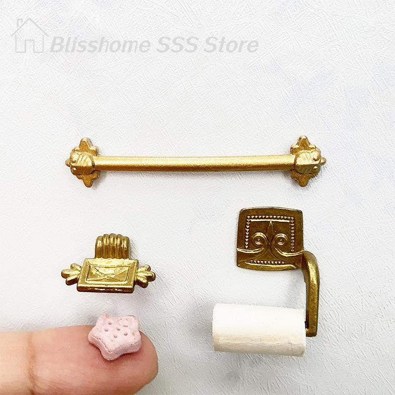 Home Center Bathroom Accessories - 【S】1/12 Dollhouse Simulation Paper Towel Rack