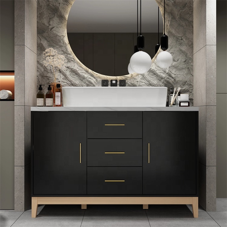 Home Bathroom Cabinets - Modern Customized Melamine Board Bathroom Vanity