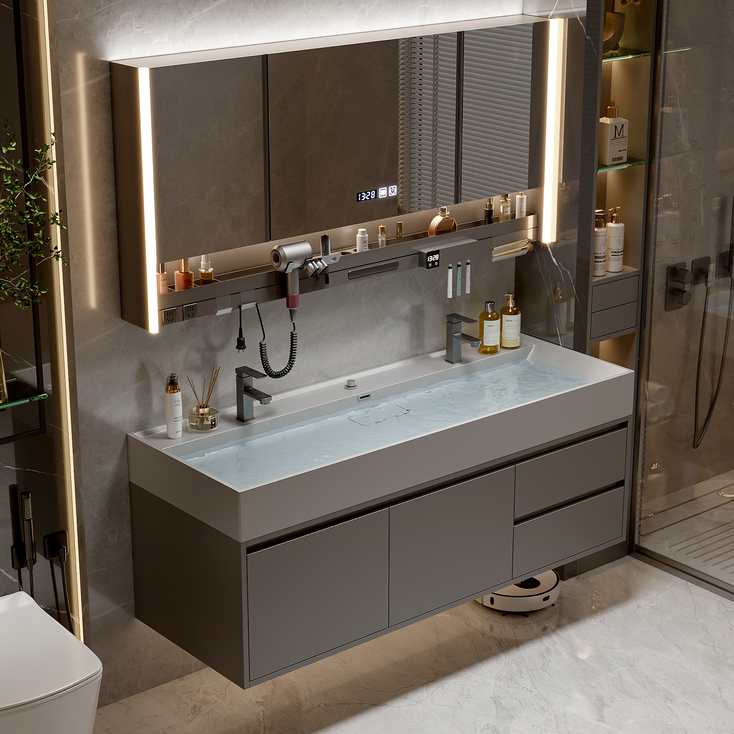 Home Bathroom Partition Wall - Drawers Paper Bathroom Cabinet Organizer Storage