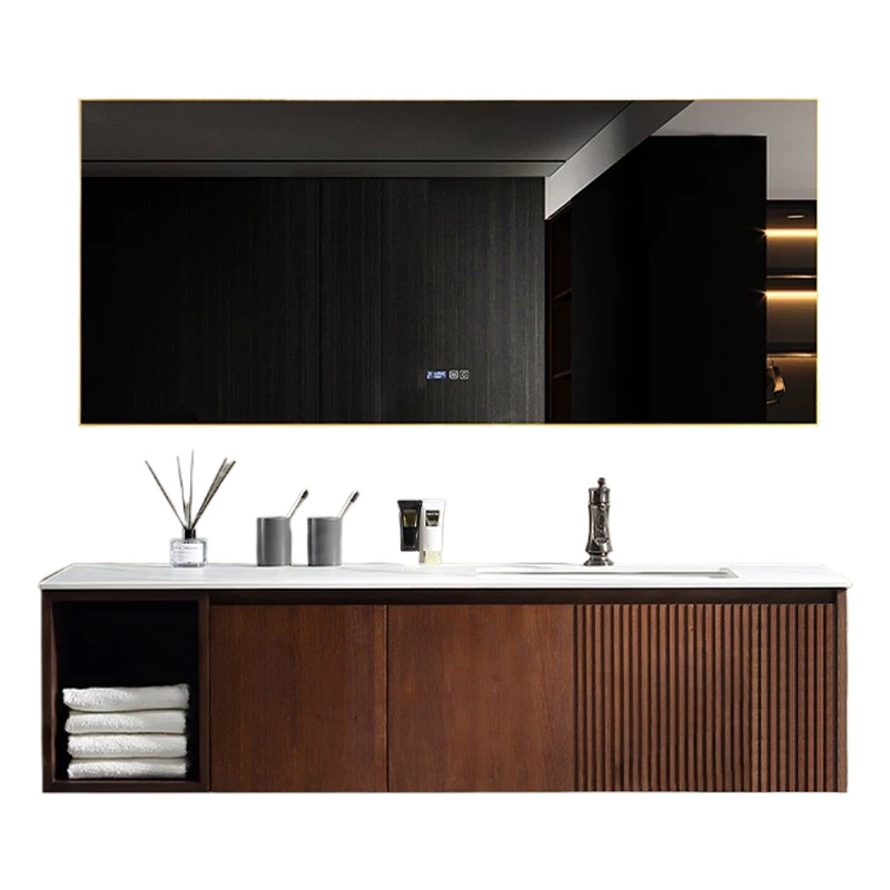 Home Bathroom Cabinets - Bathroom combination cabinet Wooden vanity Home