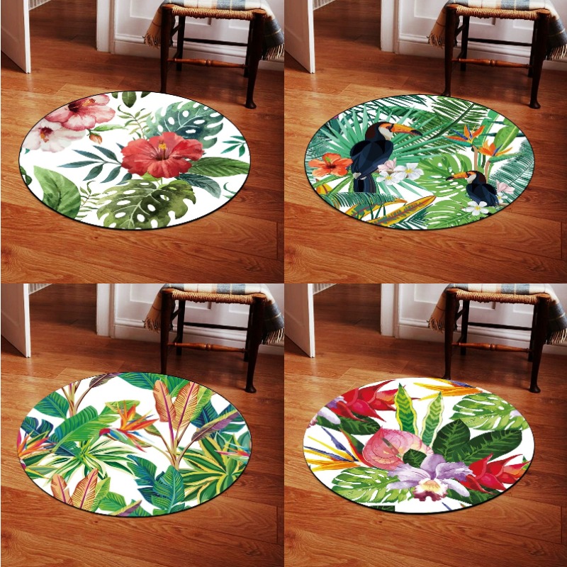 Home Bathroom Fittings - Nordic Style Circular Carpet Plant Flower