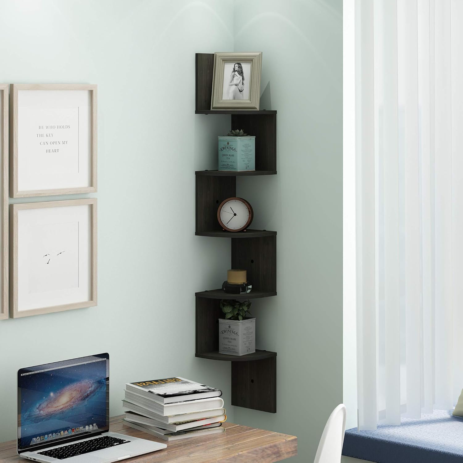 5-Tier Zigzag Corner Floating  - Home Bathroom Images ulasan dan harga