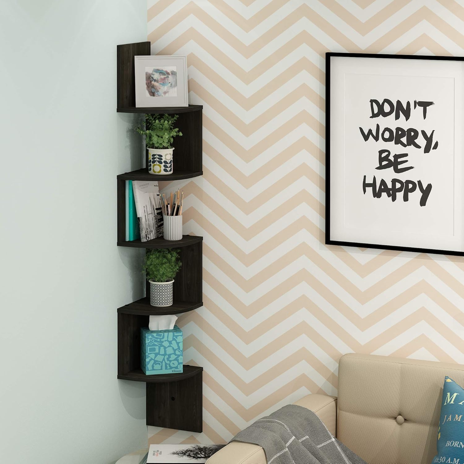 5-Tier Zigzag Corner Floating  - Home Bathroom Images ulasan dan harga