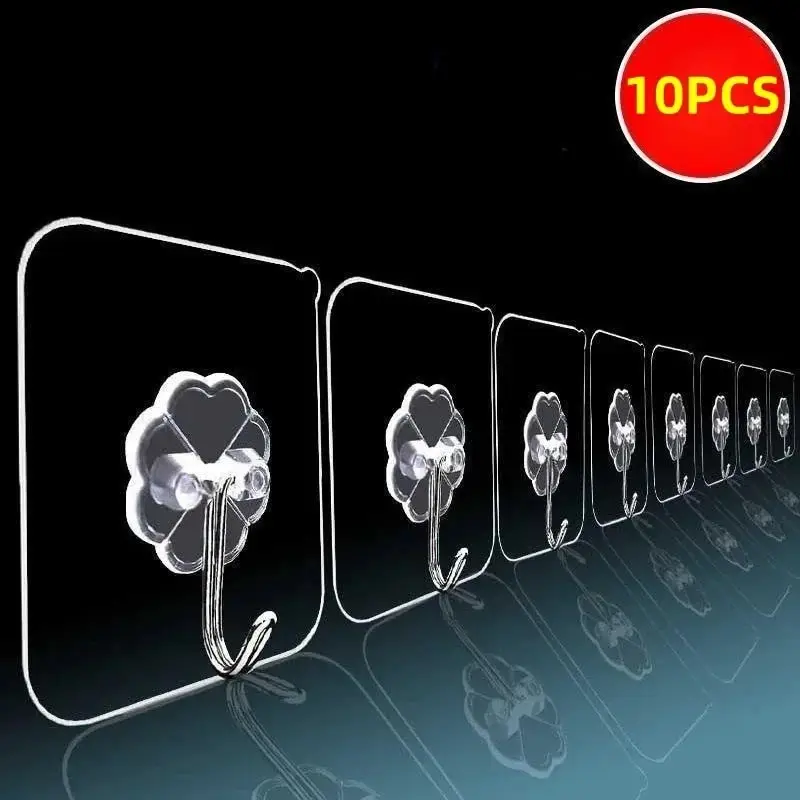 1-10PCS Transparent Stainless  - Robe Hook Adhesive ulasan dan harga