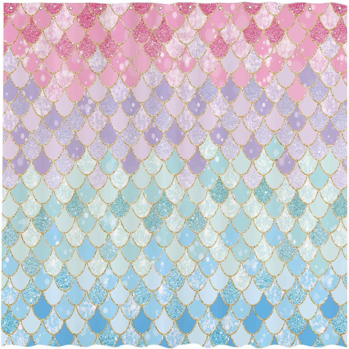 Mermaid Scales Shower Curtain  - Home Bathroom Scales ulasan dan harga