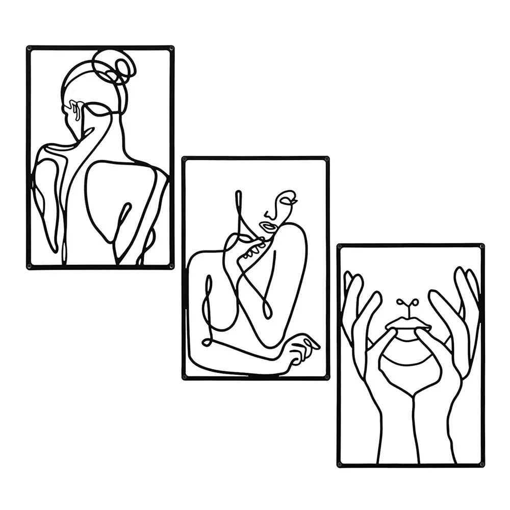 3pcs Stunning Line Drawing Dec - Home Goods Bathroom ulasan dan harga