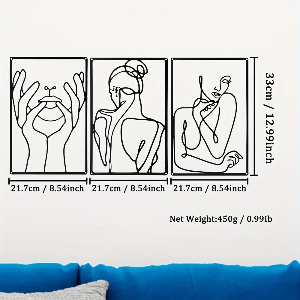 3pcs Stunning Line Drawing Dec - Home Goods Bathroom ulasan dan harga