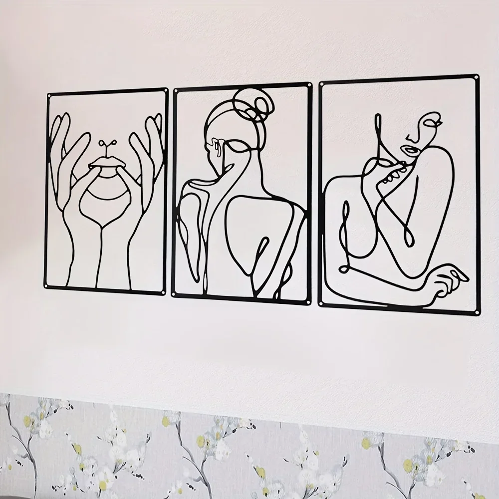 3pcs Stunning Line Drawing Dec - Home Goods Bathroom ulasan dan harga