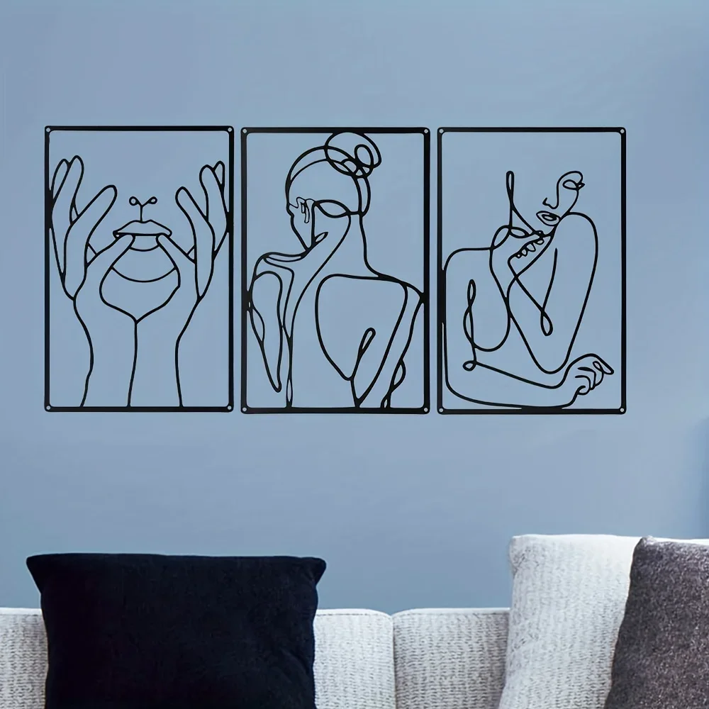 3pcs Stunning Line Drawing Dec - Home Goods Bathroom ulasan dan harga