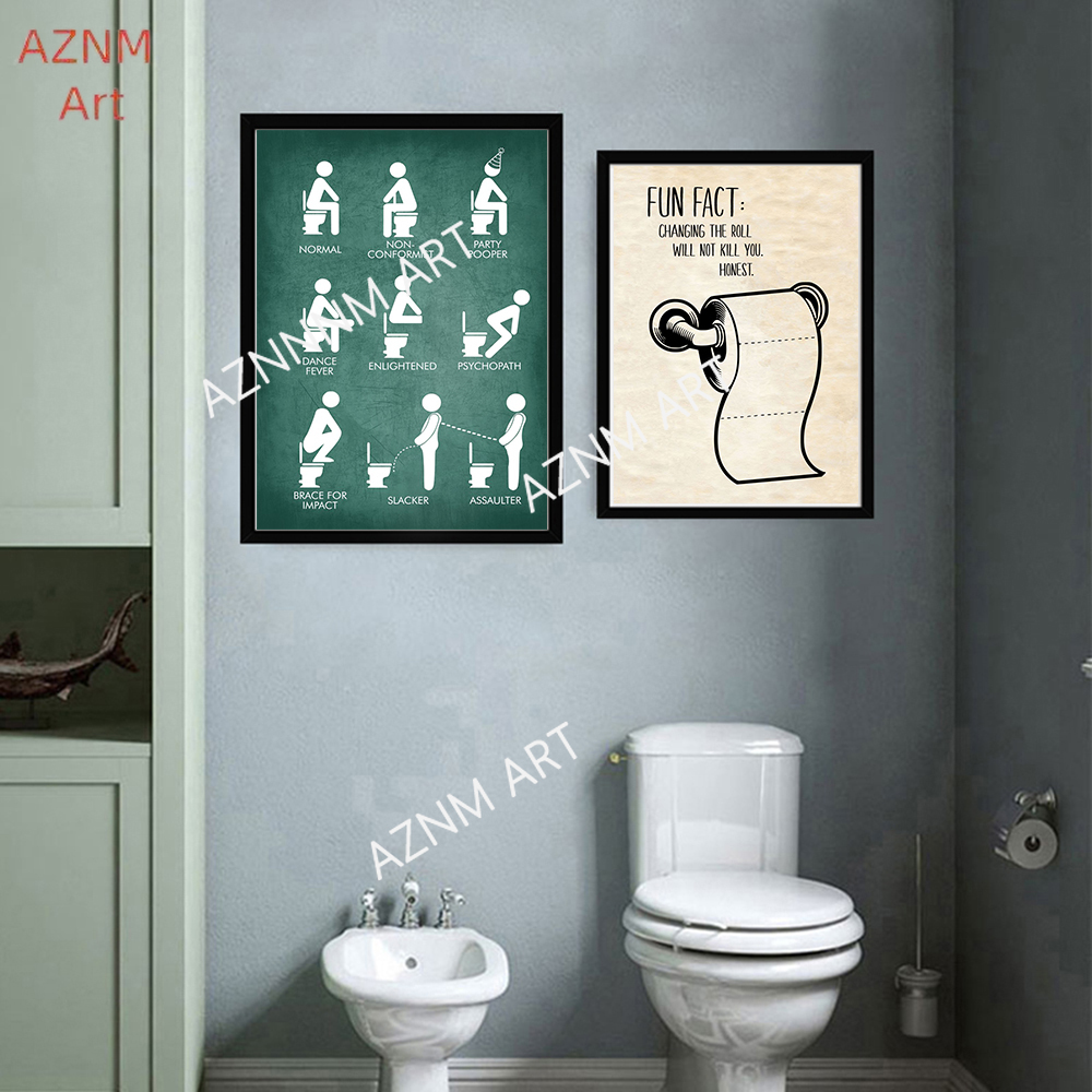 Wall Art Canvas Painting Funny - Home Design Bathroom ulasan dan harga