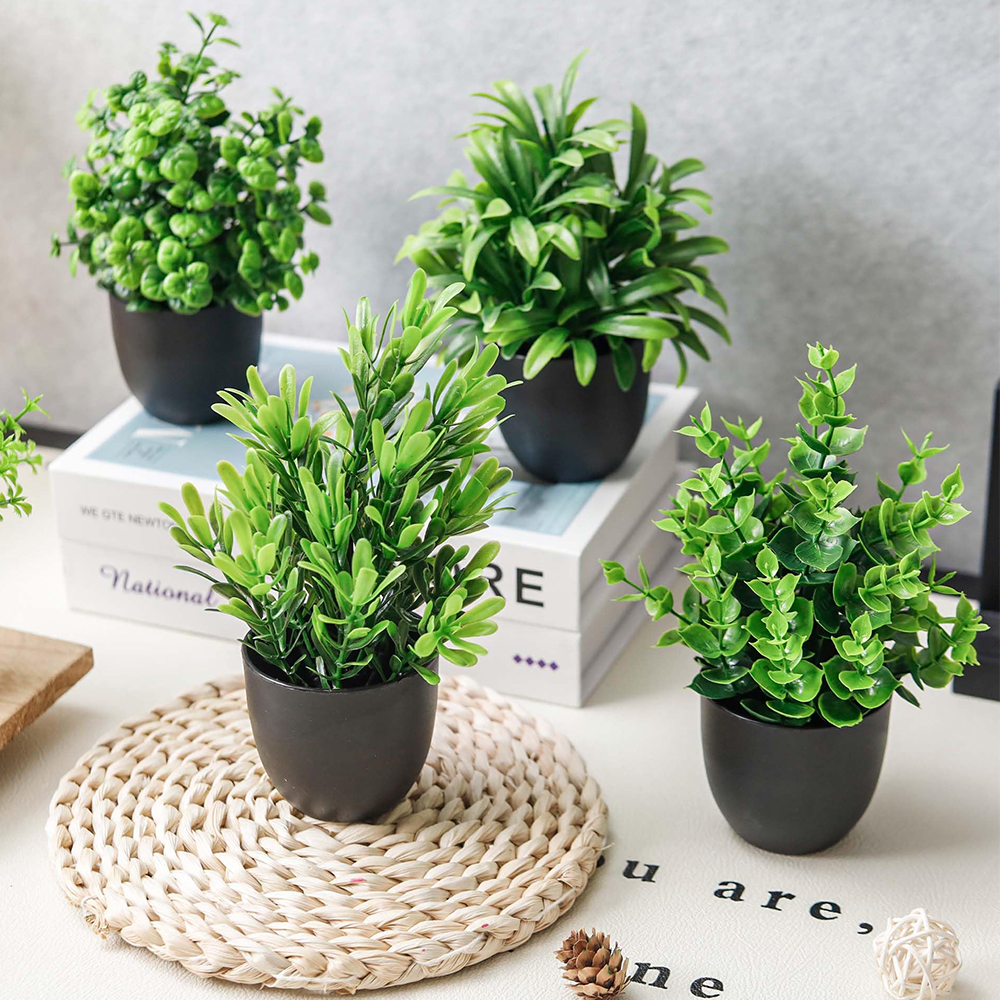 4 Packs Fake Plants Artificial - Home Center Bathroom Accessories ulasan dan harga