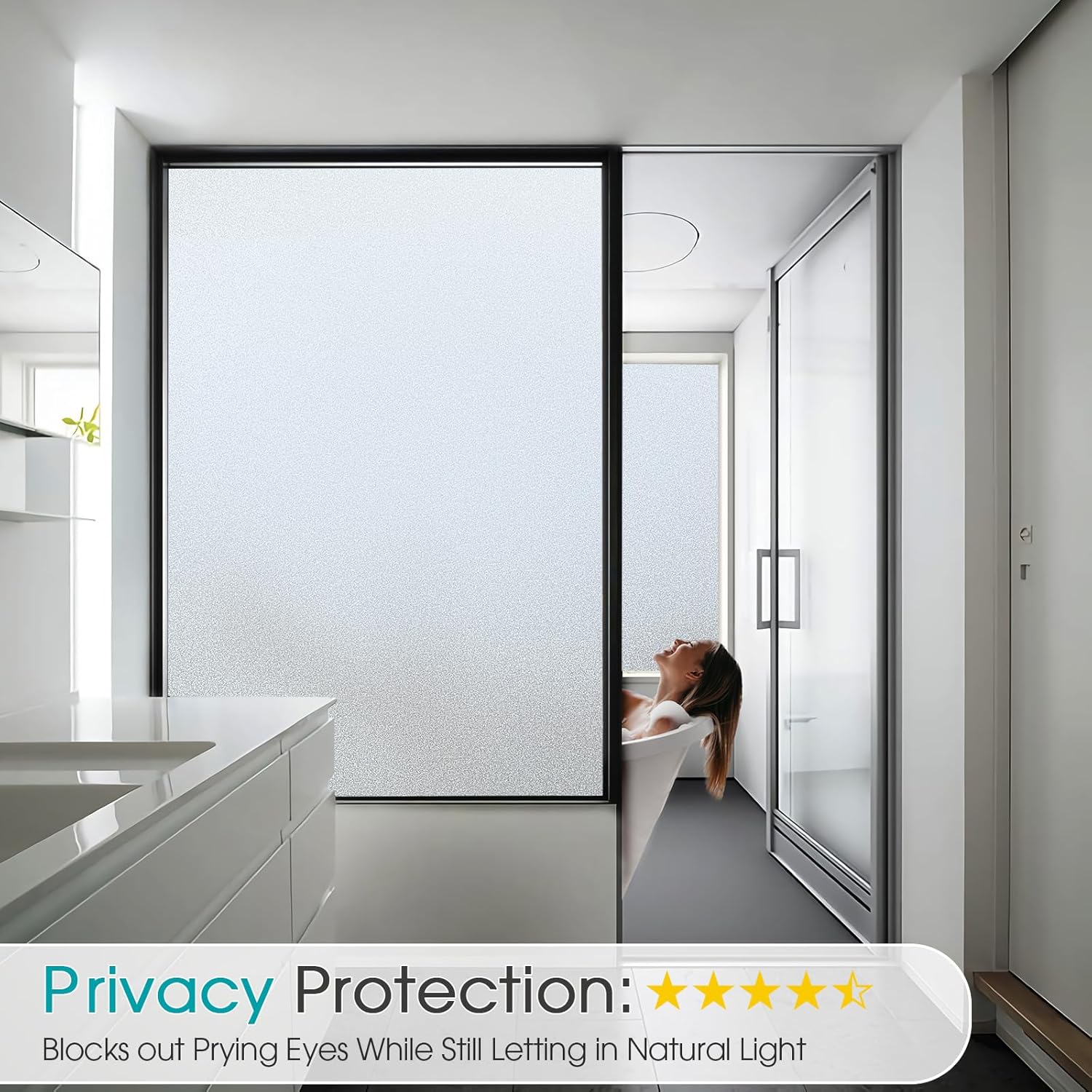 Frosted Window Privacy Film, S - Home Bathroom Products ulasan dan harga