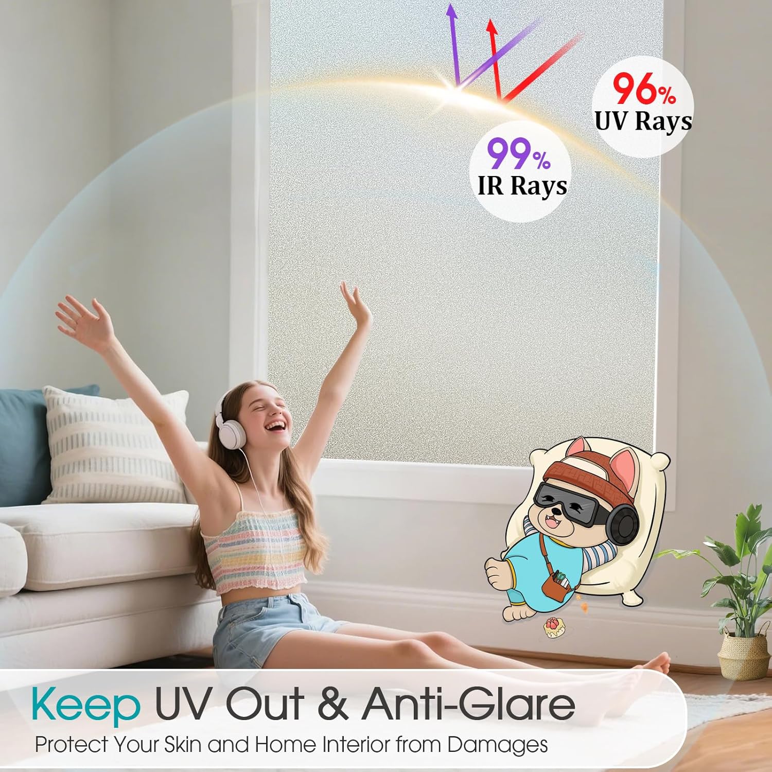 Frosted Window Privacy Film, S - Home Bathroom Products ulasan dan harga