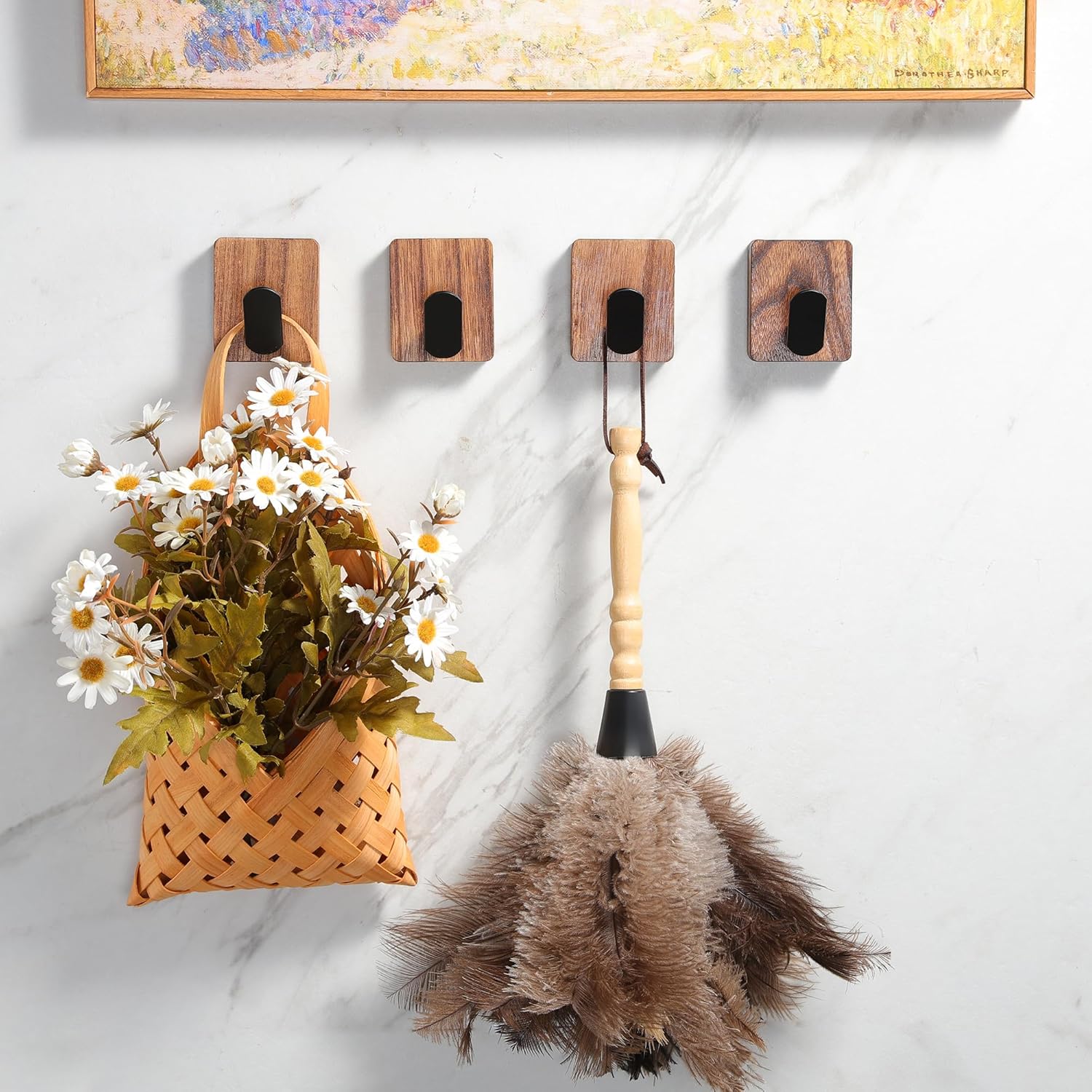 Adhesive Wood Hooks for Bathro - Robe Hook Adhesive ulasan dan harga