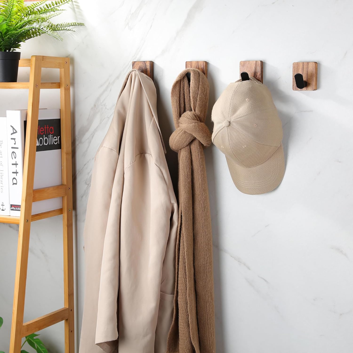Adhesive Wood Hooks for Bathro - Robe Hook Adhesive ulasan dan harga