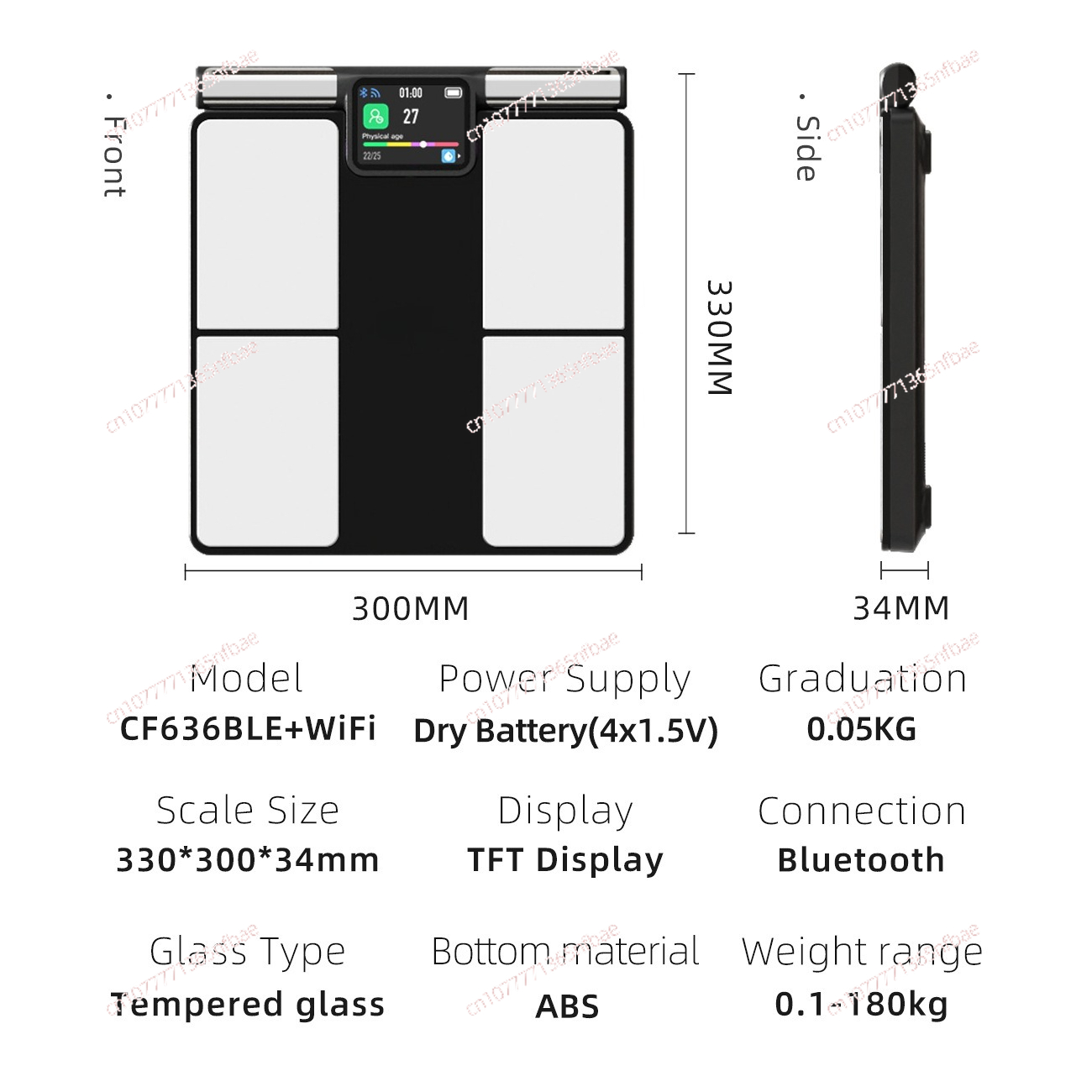 8‑Electrode Smart Body Fat Sca - Home Bathroom Scales ulasan dan harga