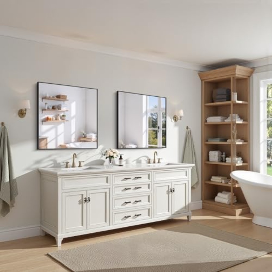 Bathroom Mirror30x30 Square Mi - Home Living Bathroom Vanity ulasan dan harga
