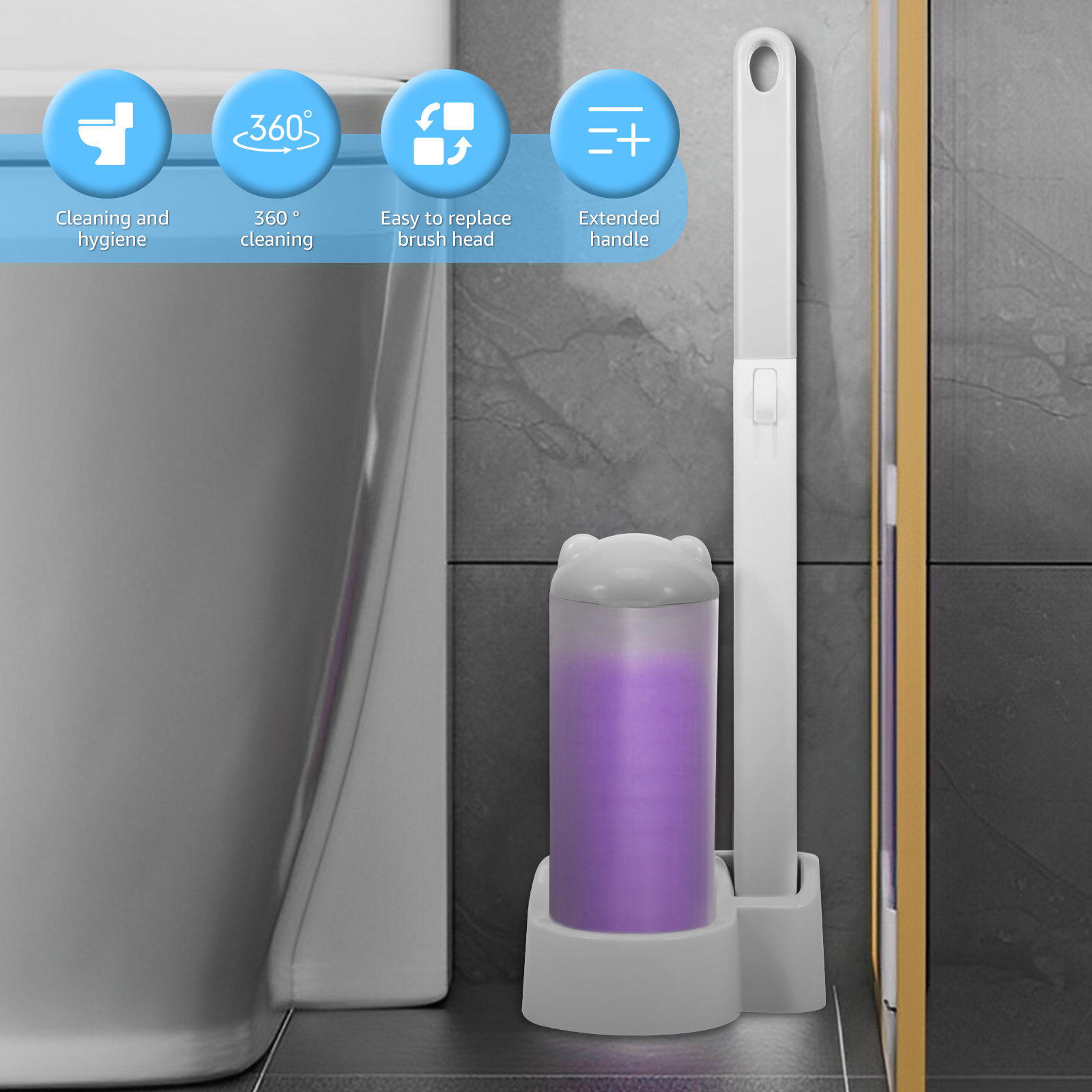 Toilet Brush Cleaning Kit with - Home Bathroom Cleaning Kit ulasan dan harga