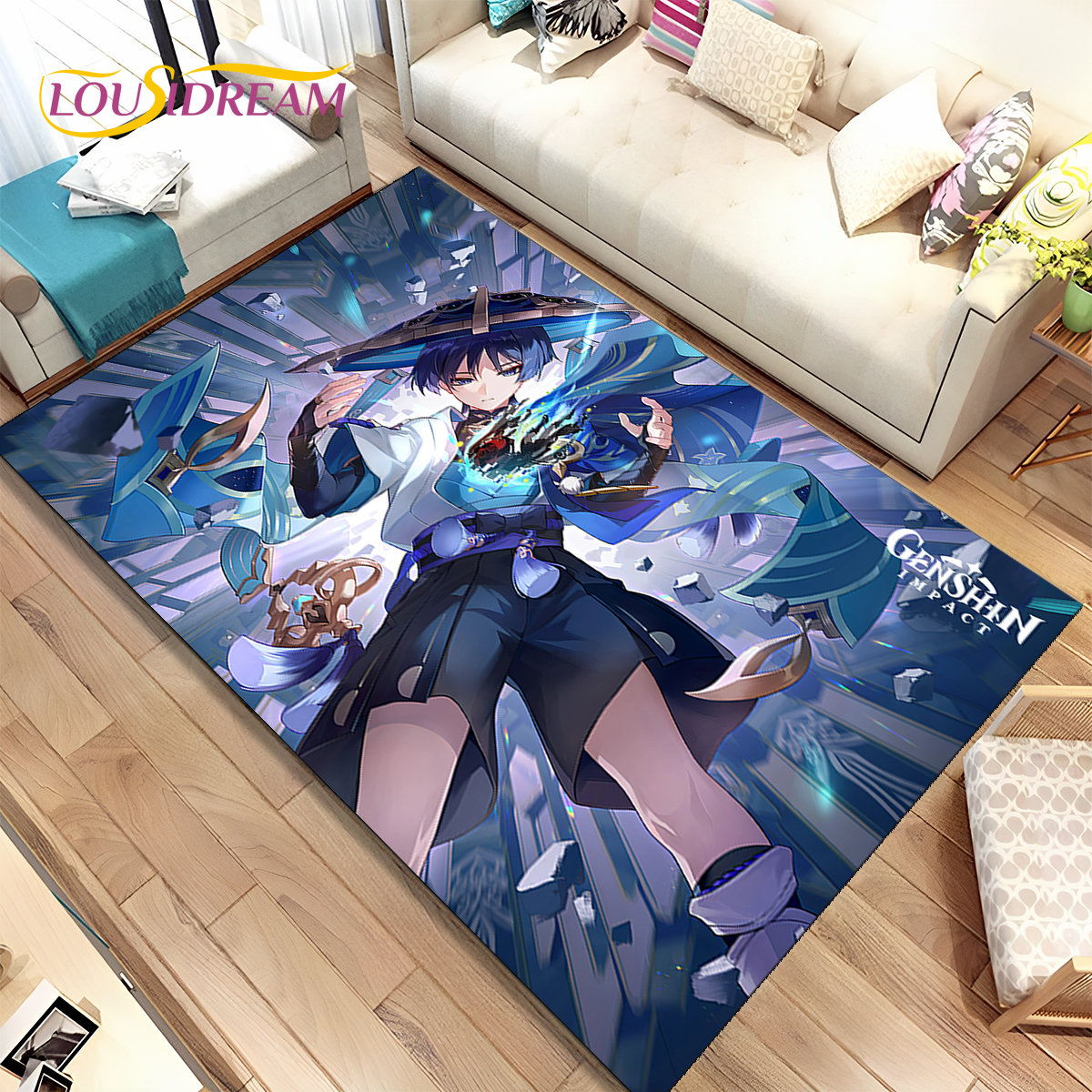 Genshin Impact Cartoon Game Ar - Home Bathroom Rugs ulasan dan harga
