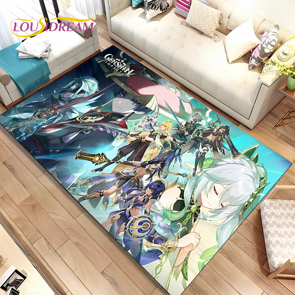 Genshin Impact Cartoon Game Ar - Home Bathroom Rugs ulasan dan harga