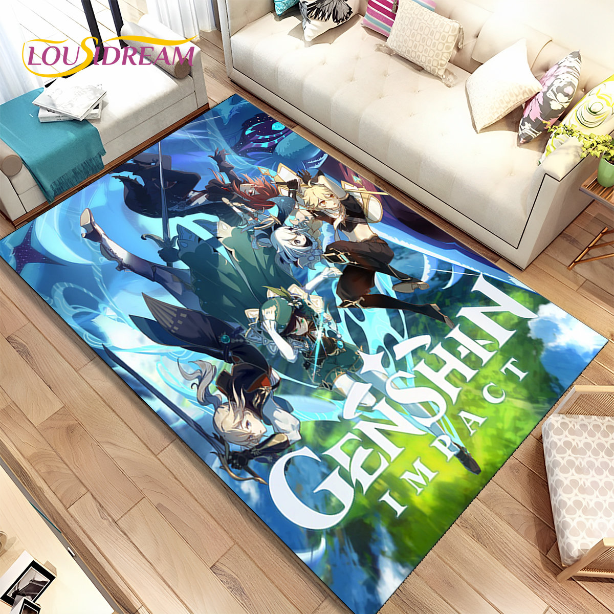 Genshin Impact Cartoon Game Ar - Home Bathroom Rugs ulasan dan harga
