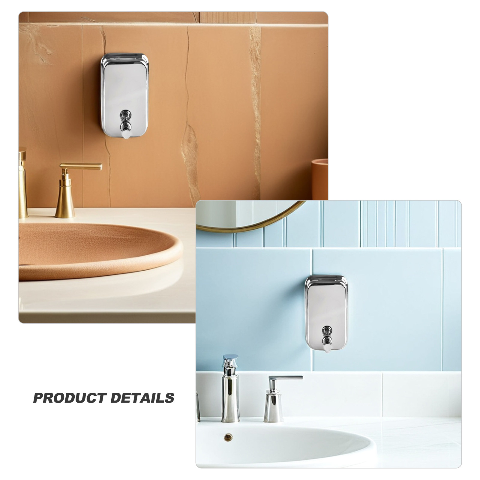 1Pcs Elegant Stainless Steel W - Home Bathroom Wall Soap Dispenser ulasan dan harga