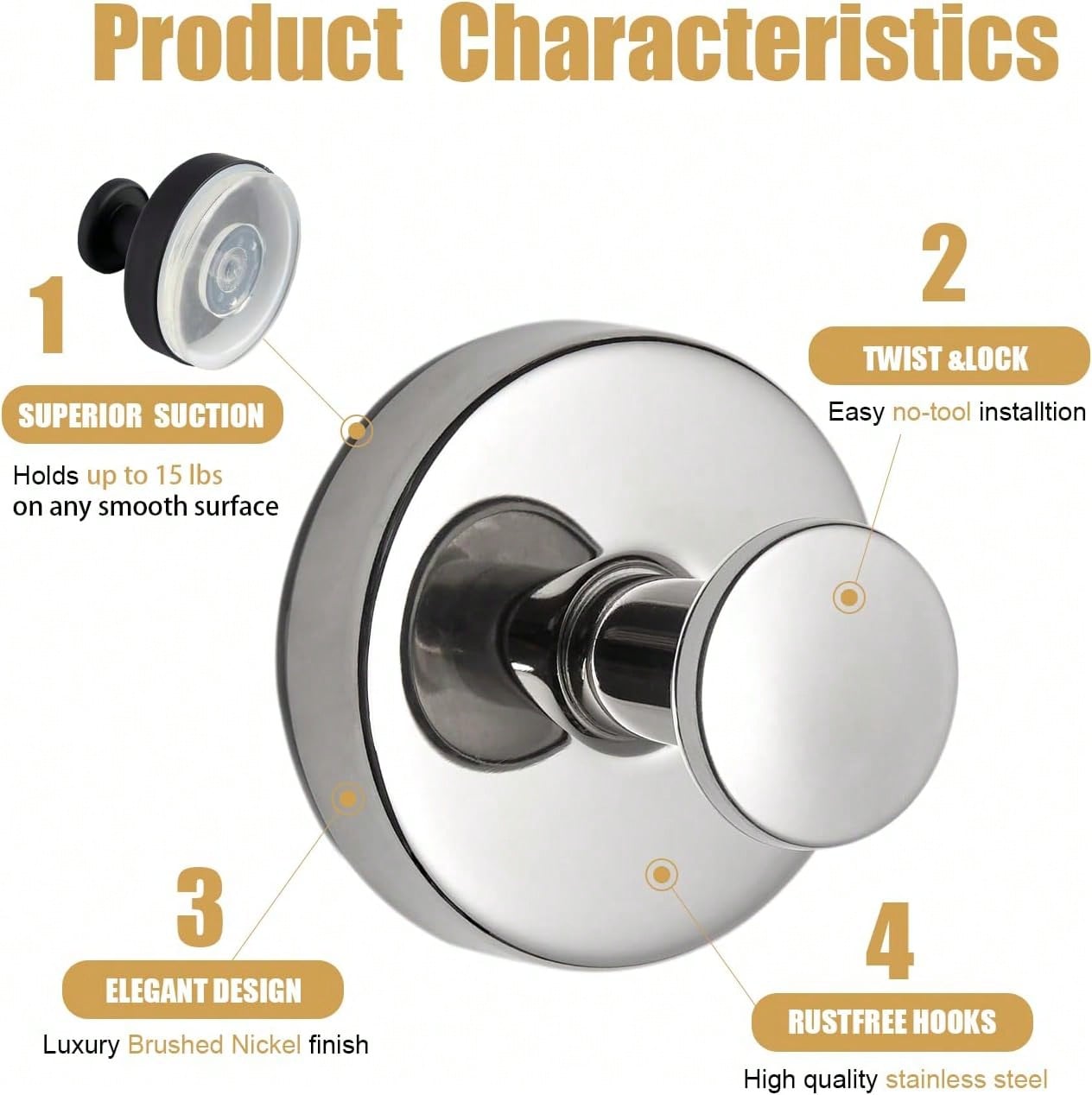 Suction Cup Hooks Hanging, Sho - Robe Hook Adhesive ulasan dan harga