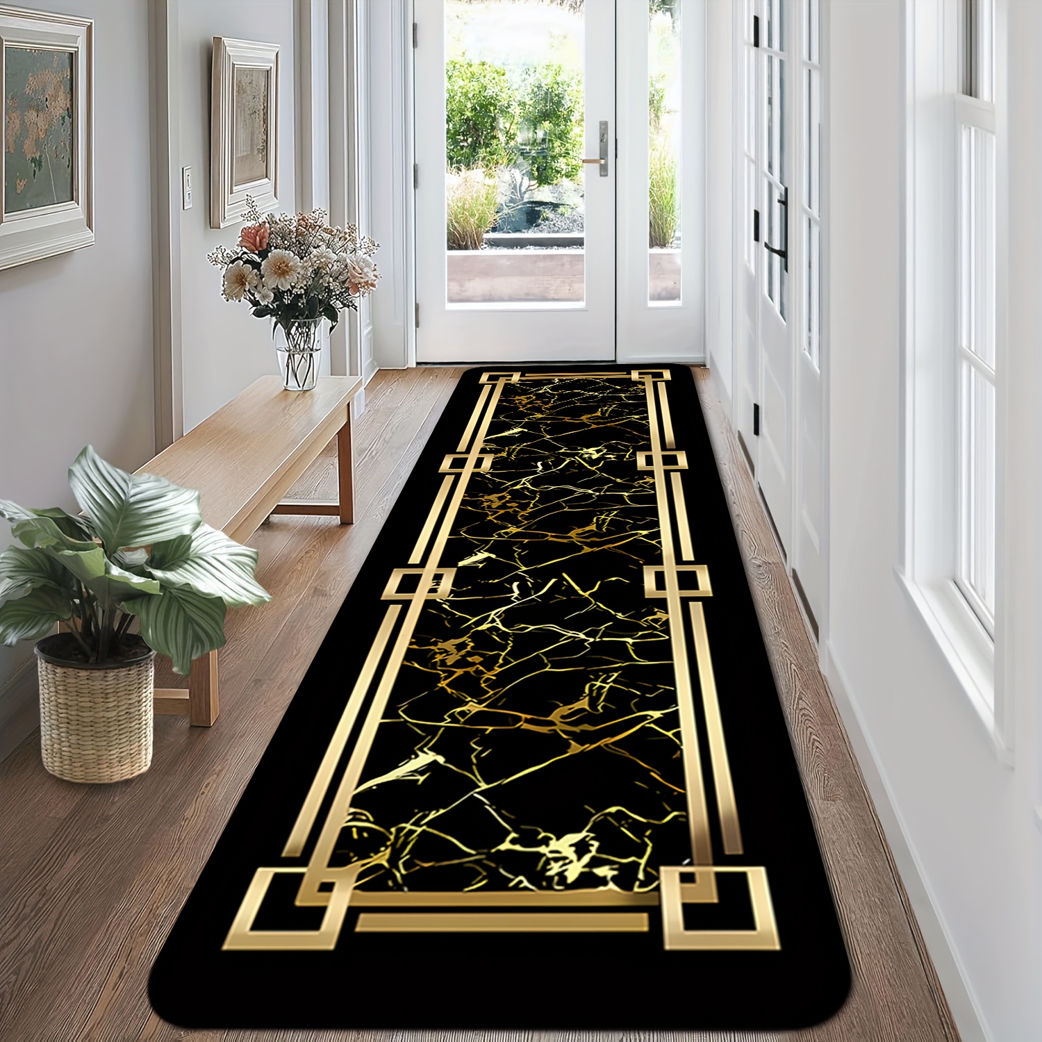 Black Gold Marble Geometric Bo - Home Living Bathroom Vanity ulasan dan harga