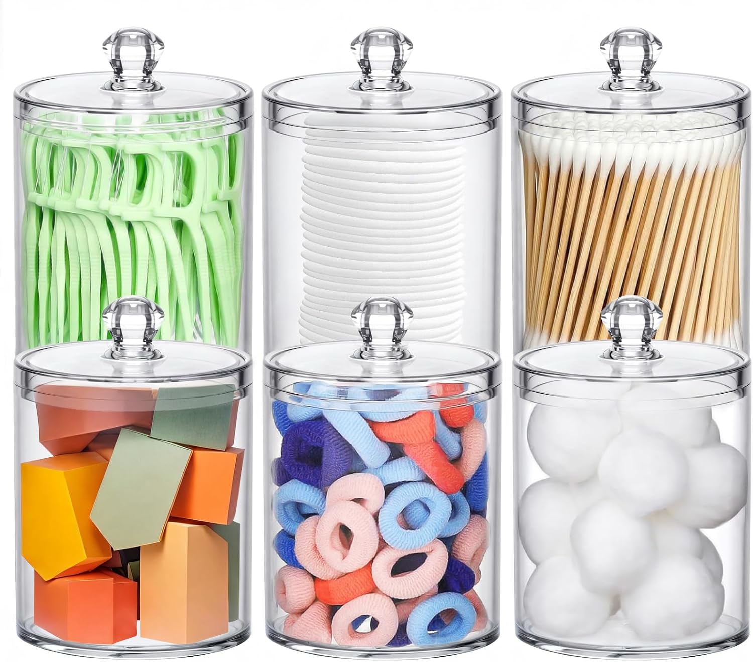Acrylic Qtip Holder 6 Pack wit - Home Bathroom Products ulasan dan harga
