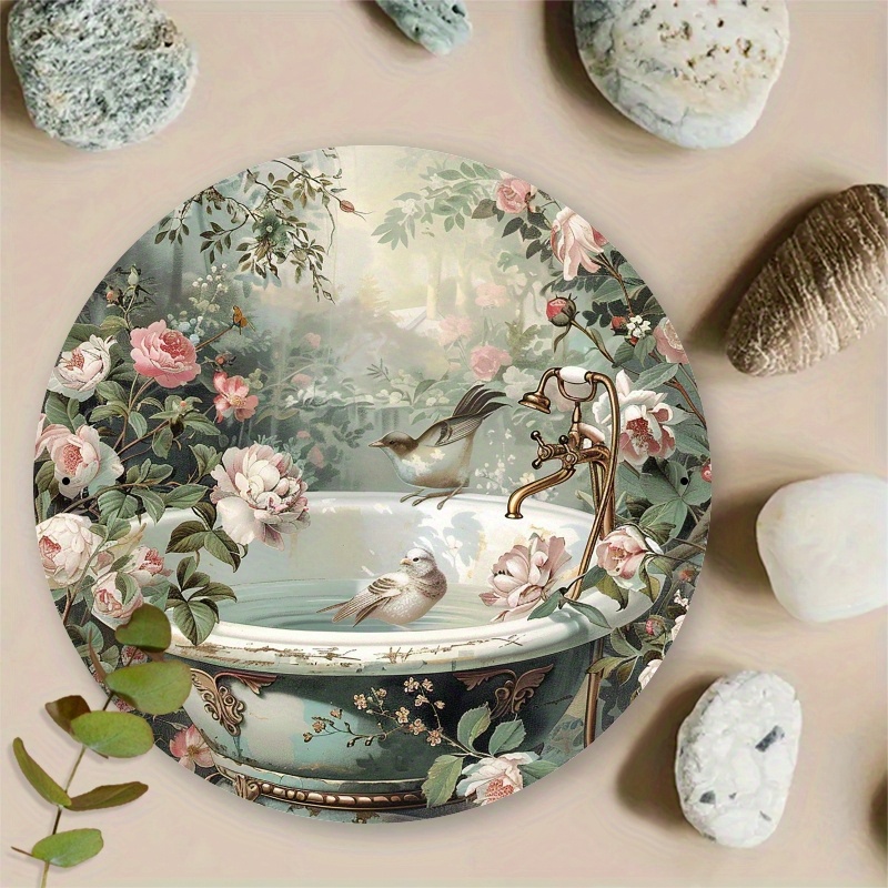 Room Decor 1pc Vintage Floral  - Home Bathroom Tub ulasan dan harga