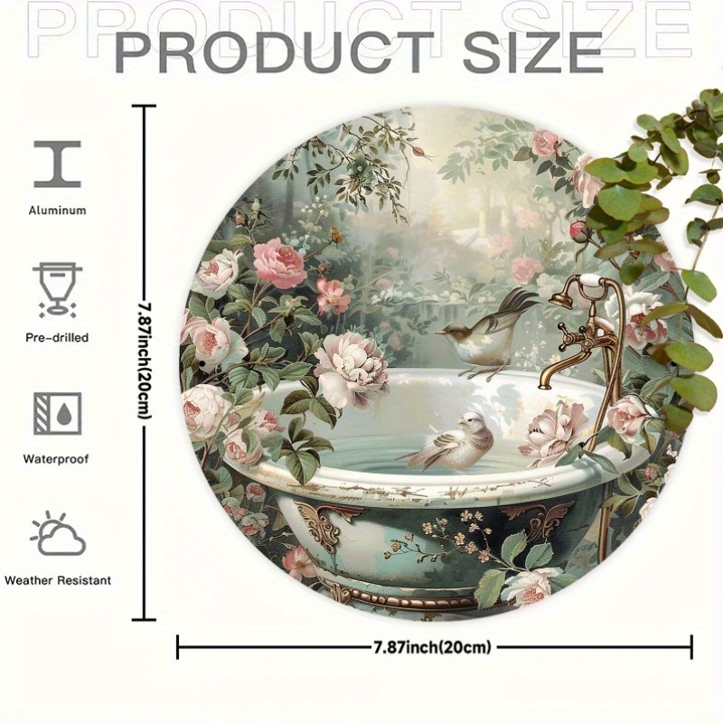 Room Decor 1pc Vintage Floral  - Home Bathroom Tub ulasan dan harga