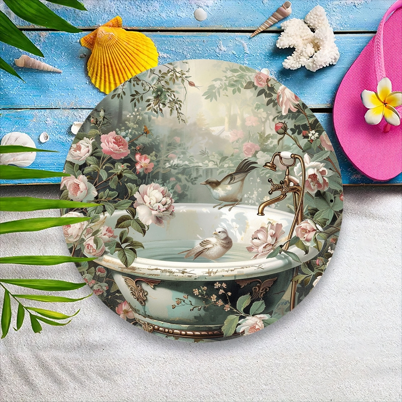 Room Decor 1pc Vintage Floral  - Home Bathroom Tub ulasan dan harga