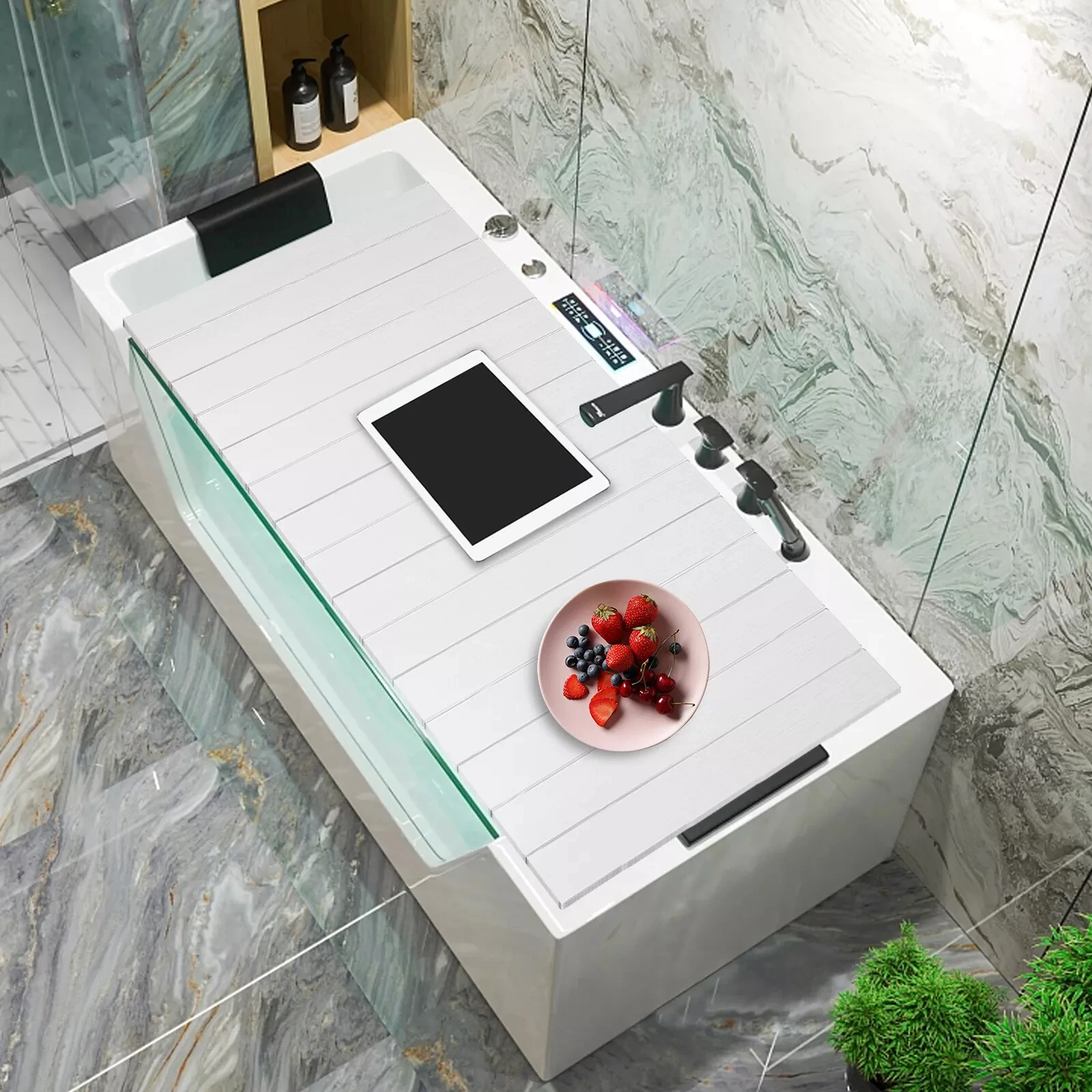 Folding Bathtub Cover White Wo - Home Bathroom Tub ulasan dan harga