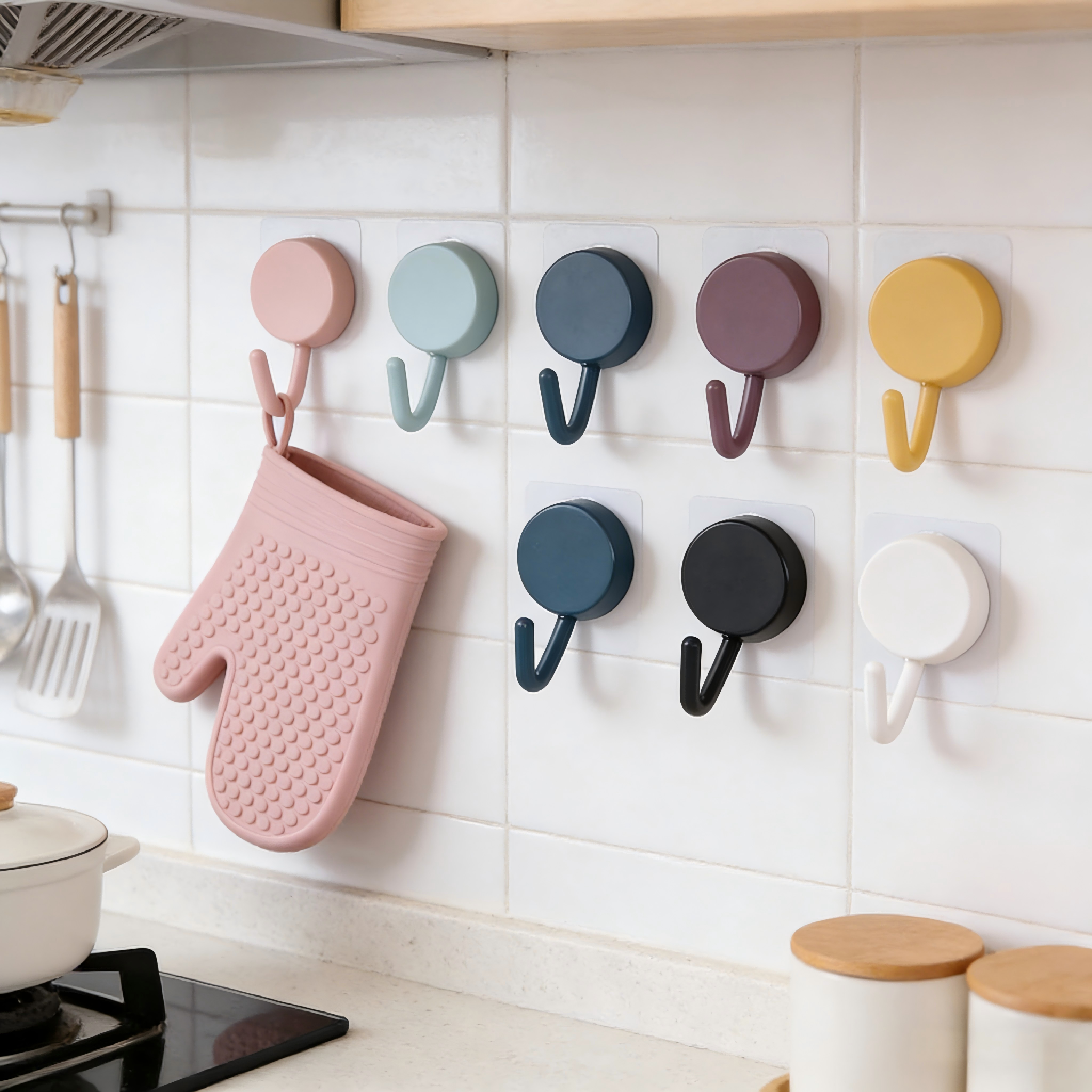 6 PCS Self-Adhesive Wall Hooks - Robe Hook Adhesive ulasan dan harga