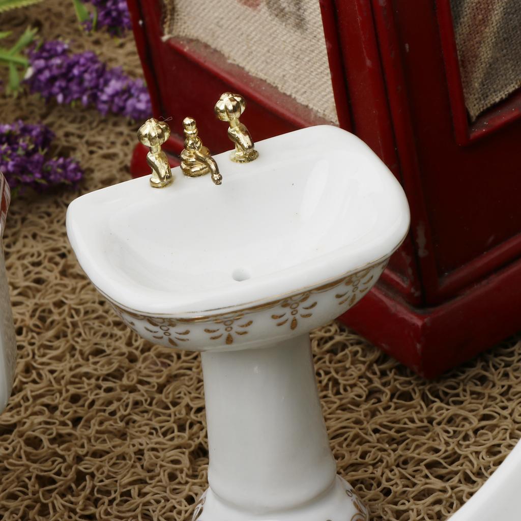 Ceramic Dollhouse Bathroom Set - Home Bathroom Scales ulasan dan harga