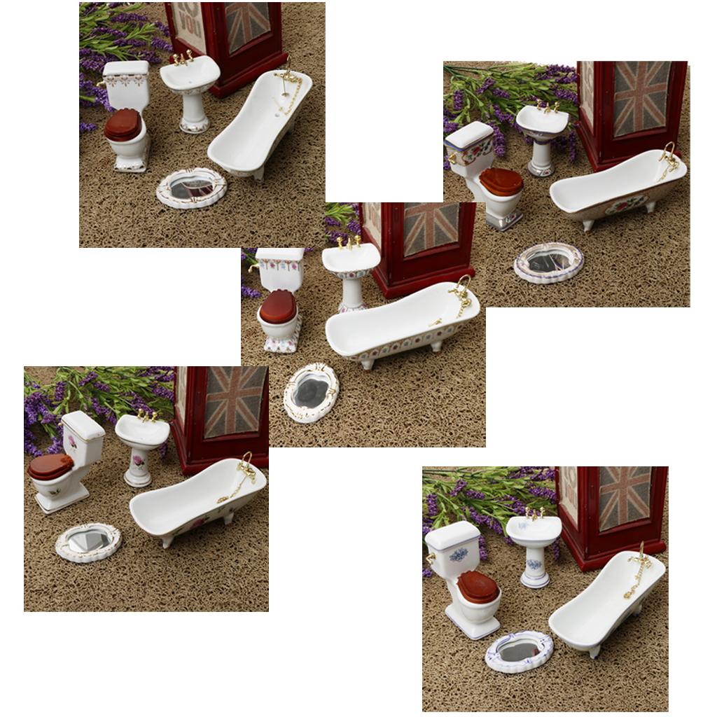 Ceramic Dollhouse Bathroom Set - Home Bathroom Scales ulasan dan harga